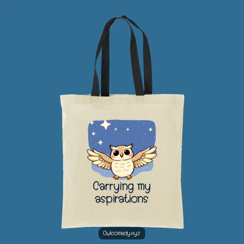 Funny Night Sky Owl Tote Bag: Carry Your Day with Celestial Soaring Style
