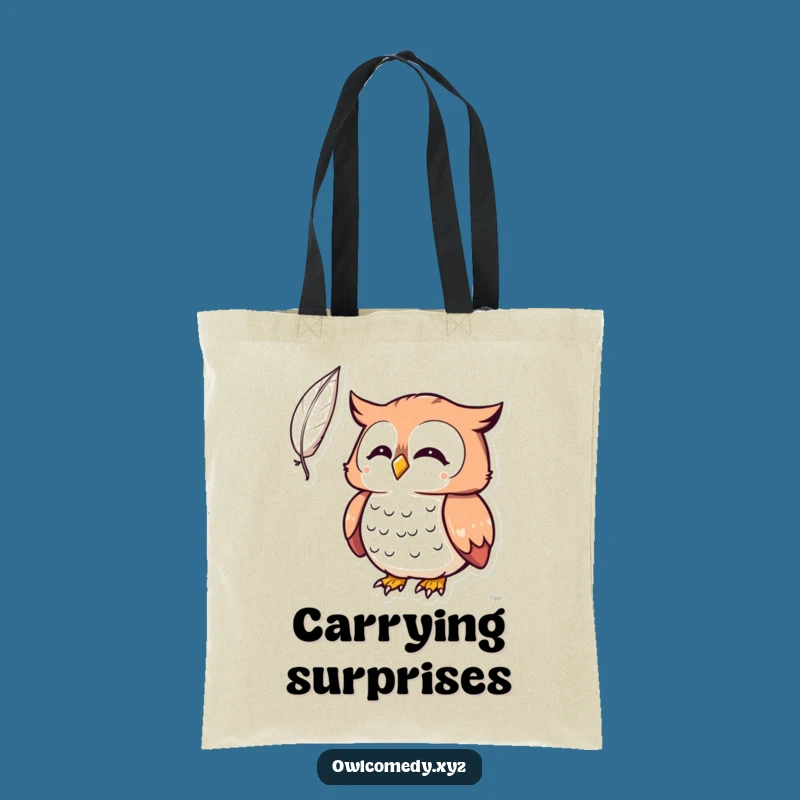 Funny Kawaii Owl Surprised Tote Bag: Carry Your Wonders with You