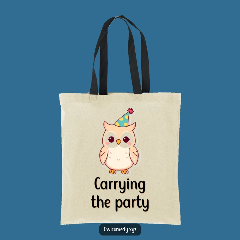 Funny Kawaii Owl Party Hat Tote Bag: Carry Your Party Essentials with Style