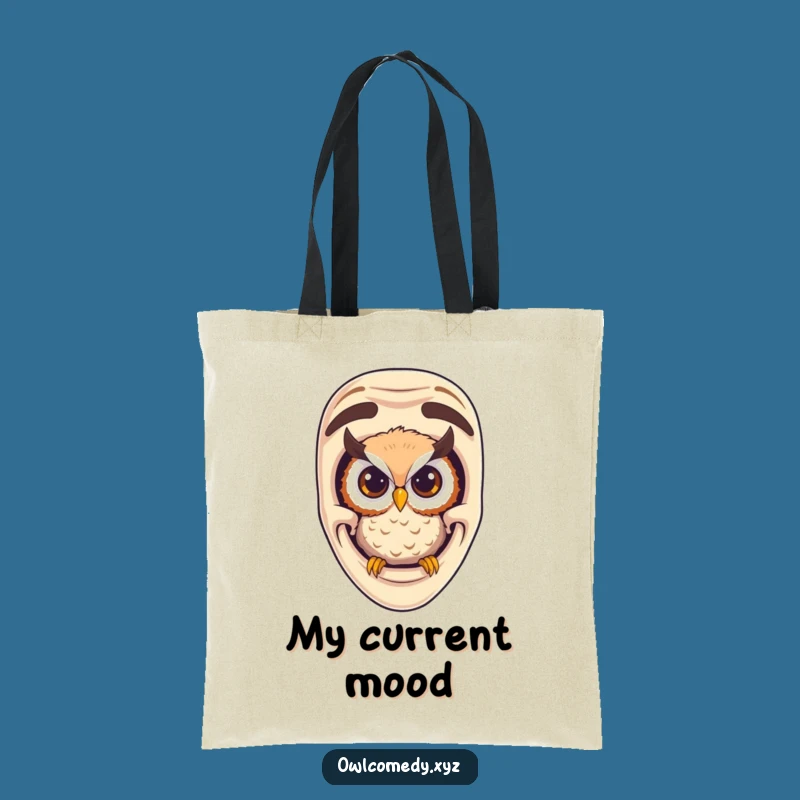 Funny Curious Owl Comedy Mask Tote Bag - Chic Humor & Practicality Gift
