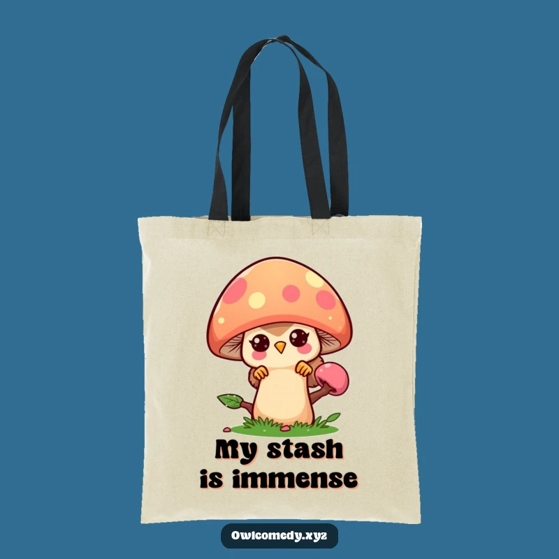Funny Kawaii Owl Mushroom Tote Bag - Cute Reusable Bag - Funny Gift