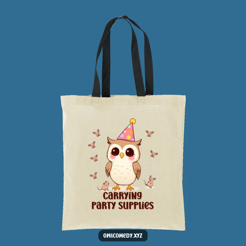 Funny Kawaii Owl Tote Bag - Party Juggling Design, Stylish and Funny Gift Accessory