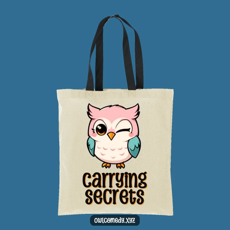 Funny Kawaii Owl Winking Tote Bag: Carry Your Secrets with Style