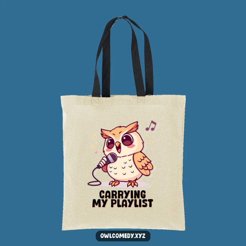 Funny Singing Owl Tote Bag: Carry Your Tunes - Eco-Friendly Gift