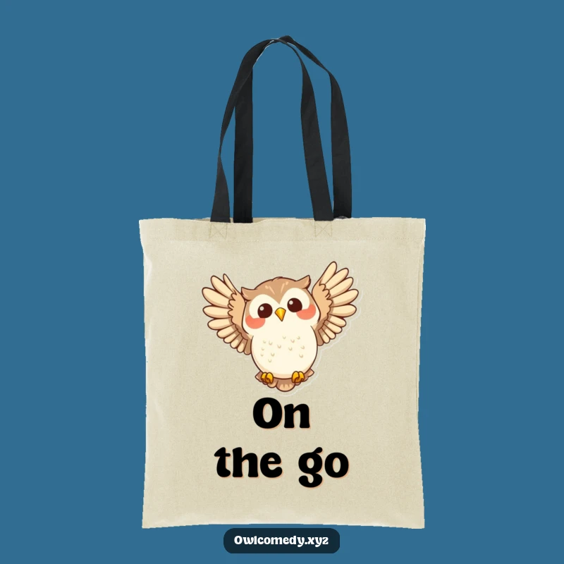 Funny Joyful Owl Flight Tote Bag: Hilarious Accessory and Gift for Happy Travelers